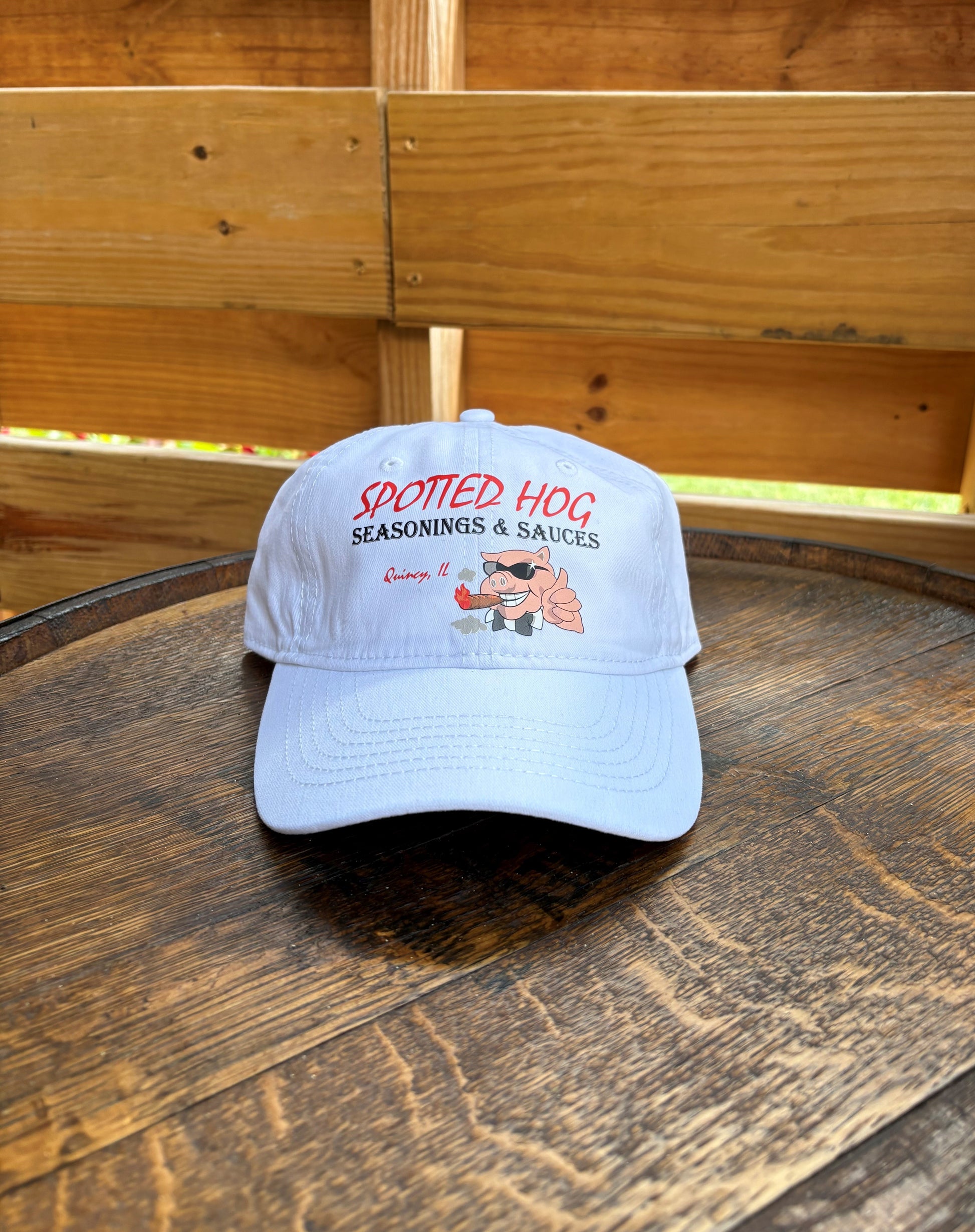 Spotted Hog Hat - White